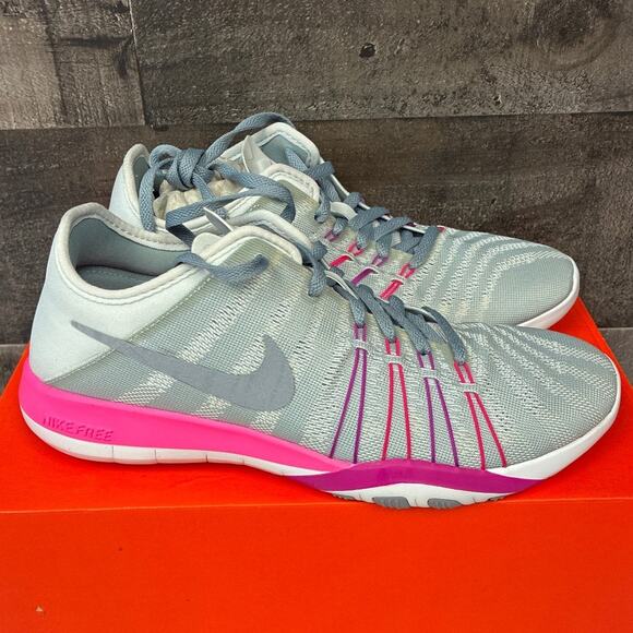 Nike Women's 6 White Grey Free TR 6 Trainers Sneakers Running Athletic LB3-1 - Picture 3 of 5